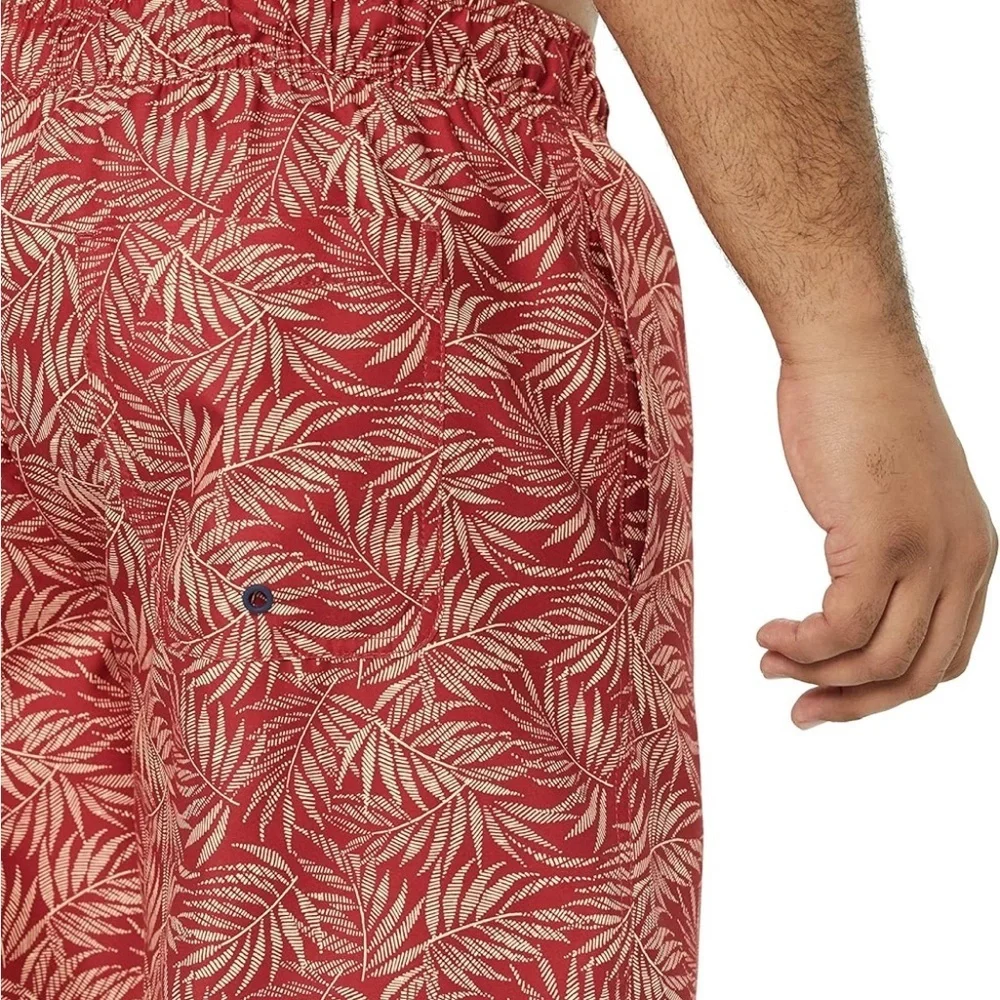 ☀️NWT- Tropical Red Leaf Print Swim Trunks- Xl